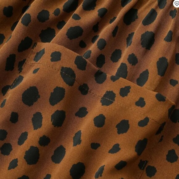 Bloomchic Leopard Elastic Waist Pocket Button Detail Dress Size L us 12 - Picture 4 of 4